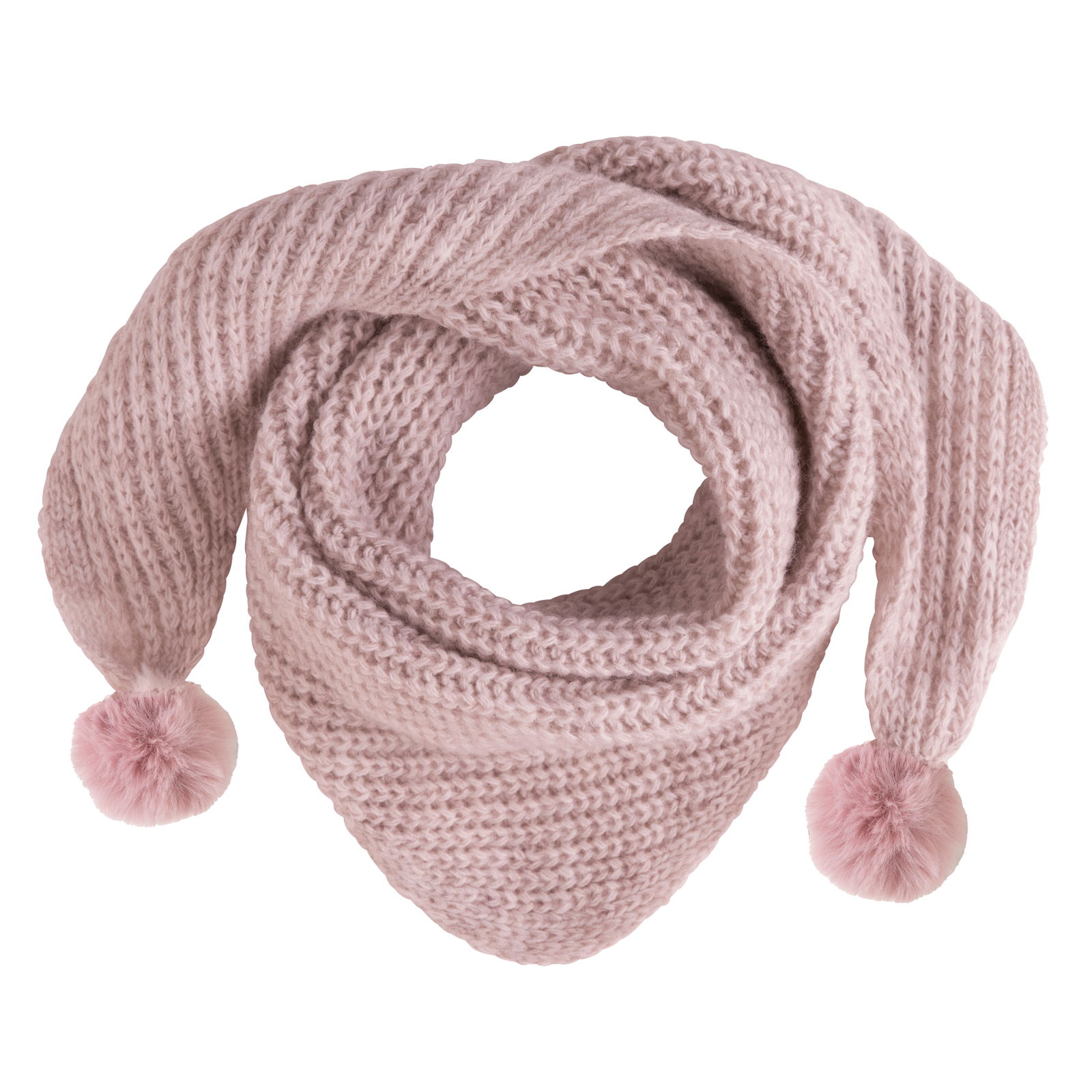 Triangle scarf with pompon Cool old pink - 3-36 months